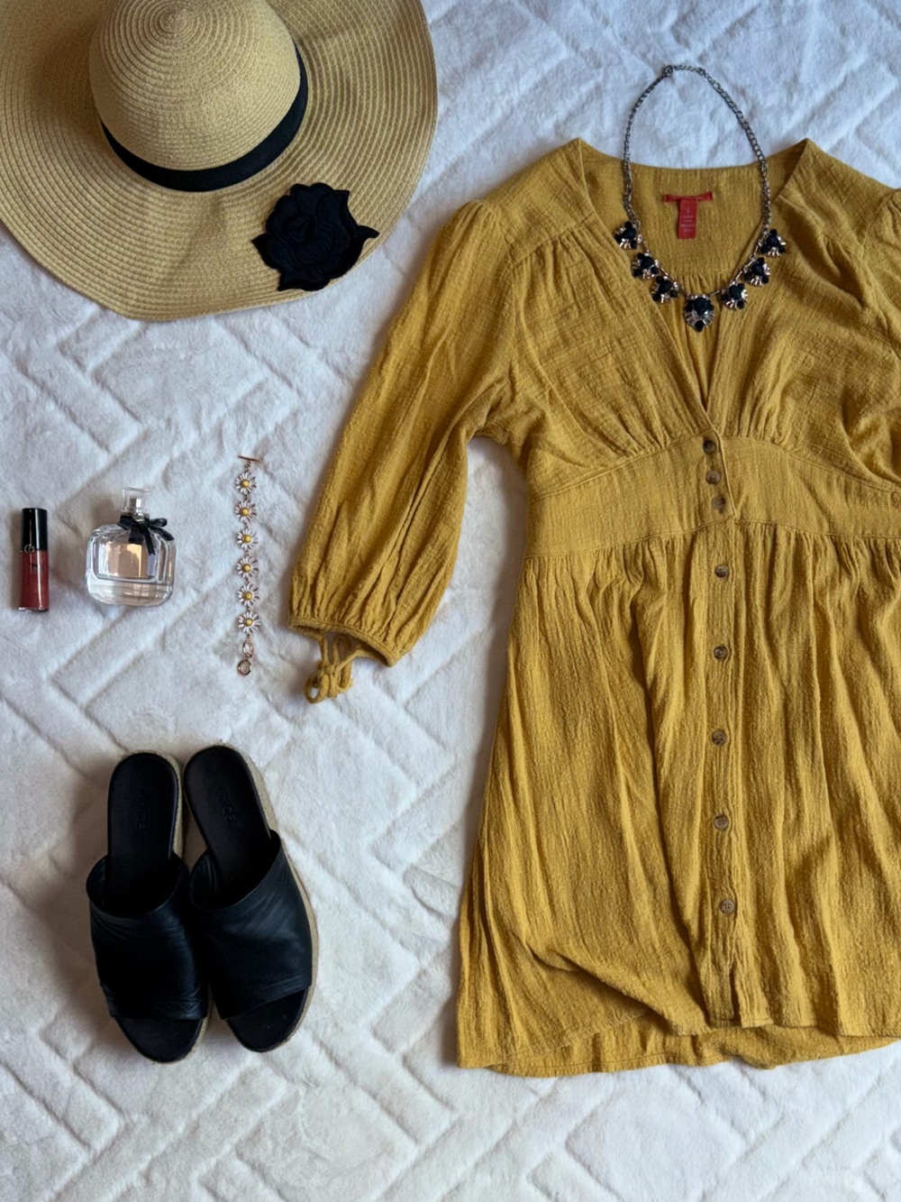 Chelsea & Violet Yellow Button-Front Dress